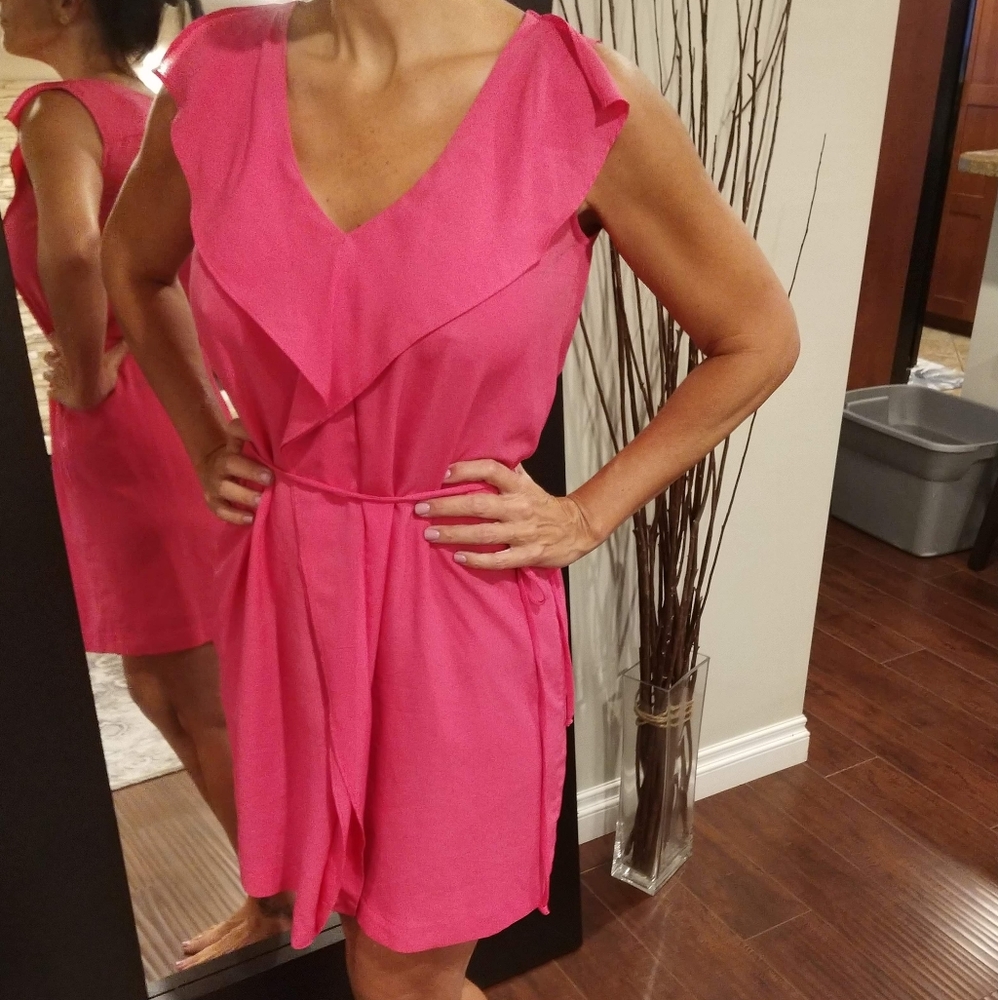 New York & Company Pink Ruffle Dress